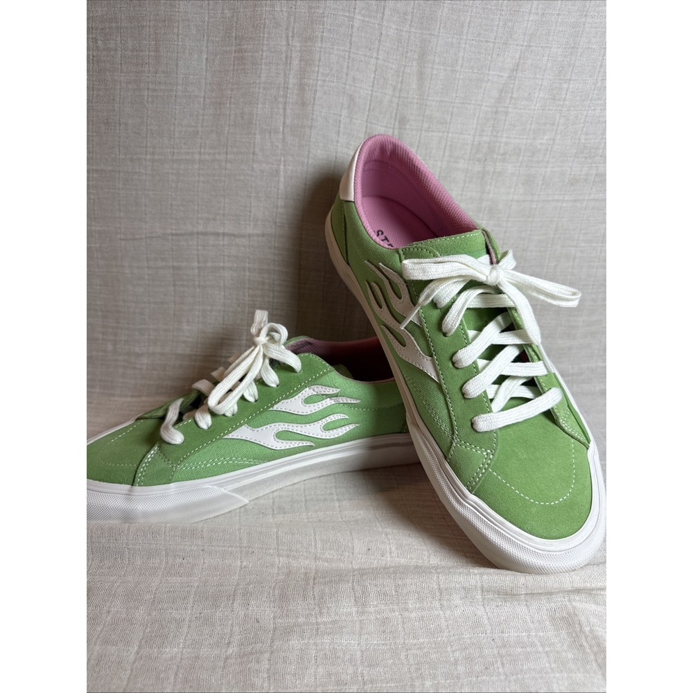 Straye AcidDrop Green Pink White Mens Sz 11.5 Women 13 suede canvas sneakers NEW